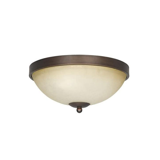 Sunset Lighting 2-Light 60W MB Flush Mount w/ Buttercup Glass, Tique Finish F5257-26
