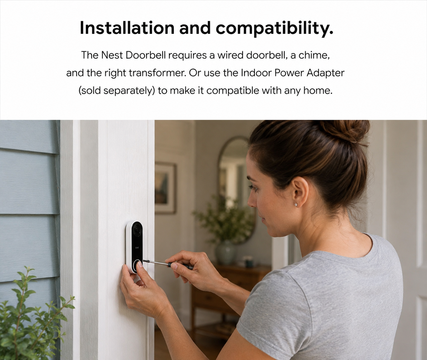 Google Nest Doorbell (Wired) Smart Wi-Fi Video Doorbell - Black NC5100US