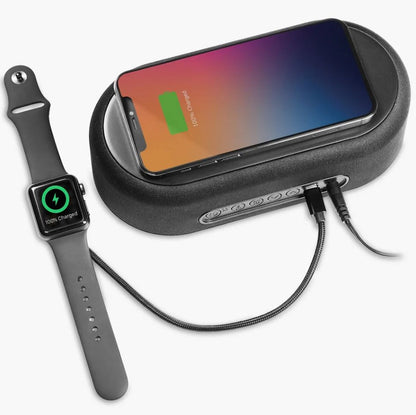 iHome Bluetooth Alarm Clock with Wireless Charger & USB Charging Station iBTW112