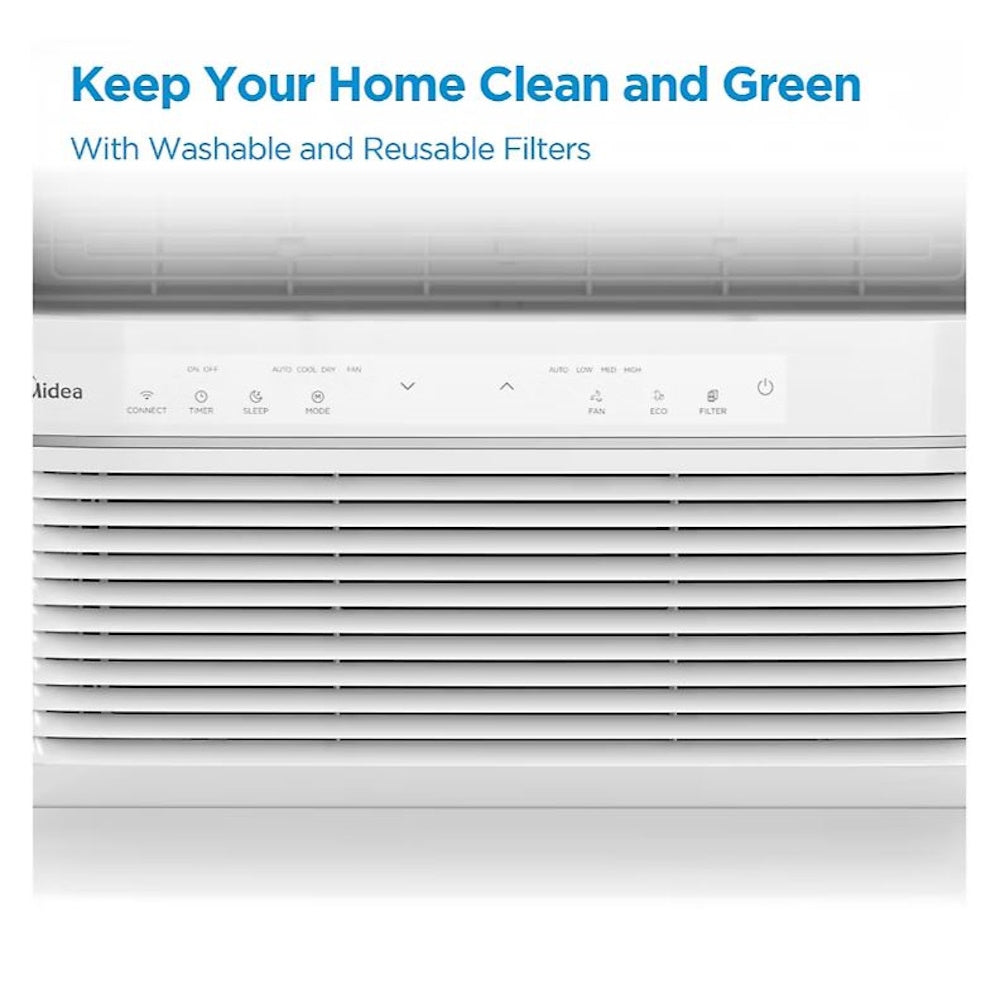 Midea Smart 12,000 BTU 550 Sq. Ft. Window Air Conditioner, 3-in-1 Comfort: get cooling, dehumidification, & fan modes, with Air Directional Louvers MAW12S1JWT-B