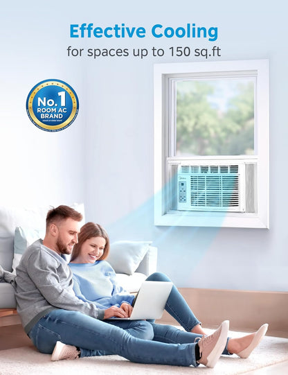 Midea 5,000 BTU Window Air Conditioner, Cools up to 150 Sq. Ft., Remote MAW05R1BWT-A