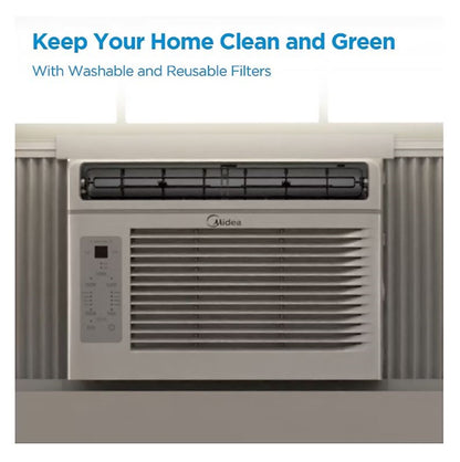 Midea 6,000 BTU Window Air Conditioner with ComfortSense Remote, Cools up to 250 sq. ft MAW06R1JWT-B