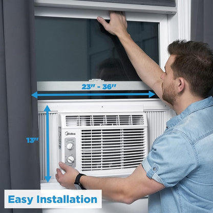 Midea 5,000 BTU EasyCool Small Window Air Conditioner Cool up to 150 Sq. Ft. White MAW05M1BWT