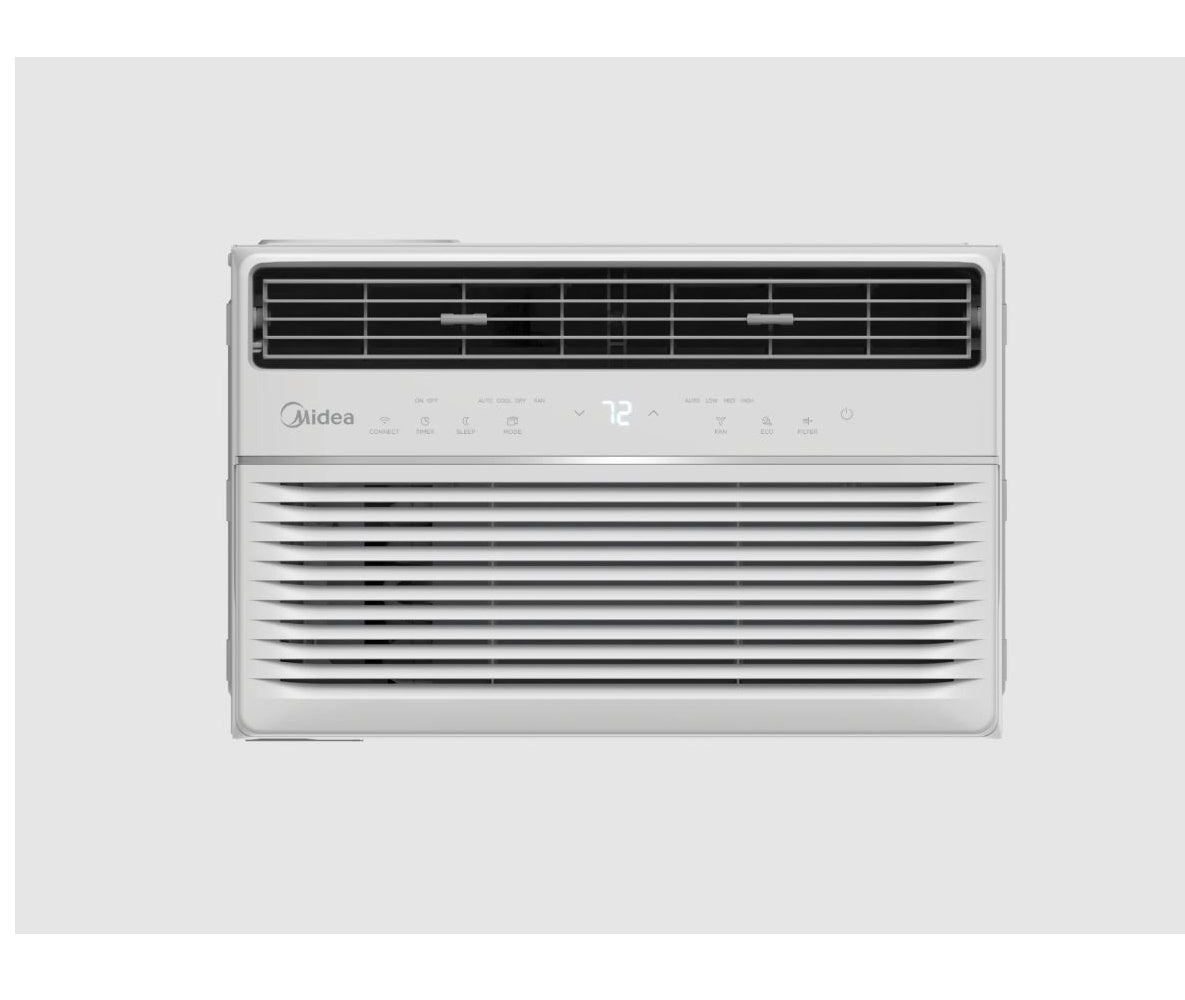 Midea 8,000 BTU DOE SmartCool Window Air Conditioner, for spaces up to 350 sq. ft., 3-in-1 technology: combines air conditioning, dehumidification - MAW08S1YWT