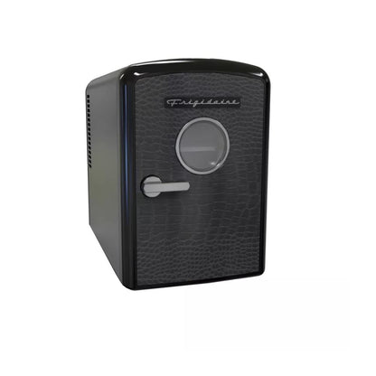 Frigidaire 9-Cans/6L Crocodile Retro Beverage Freestanding Mini Refrigerator EFMIS181-BLACK, Includes 110V home power cord & 12V DC car adapter