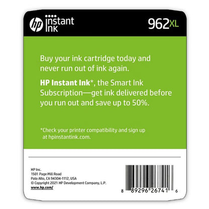 HP 962XL 2 pk. High-Yield Ink Cartridge Black Instant Ink Eligible 3JB35BN