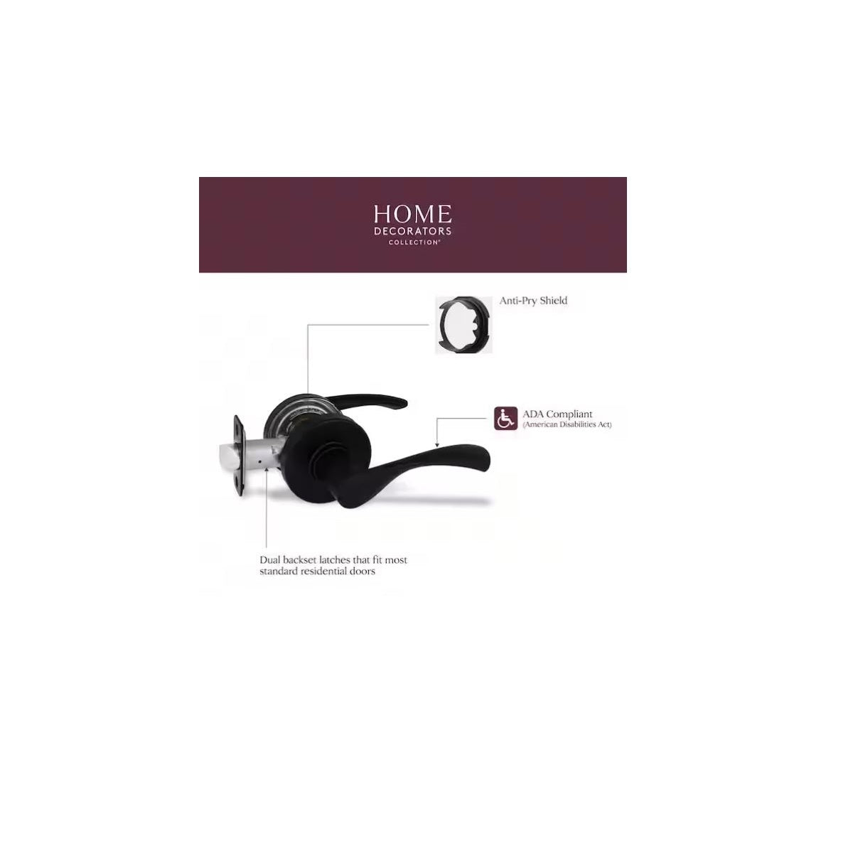 Primrose Matte Black Passage Hall/Closet Door Handle LS9X93SYYC