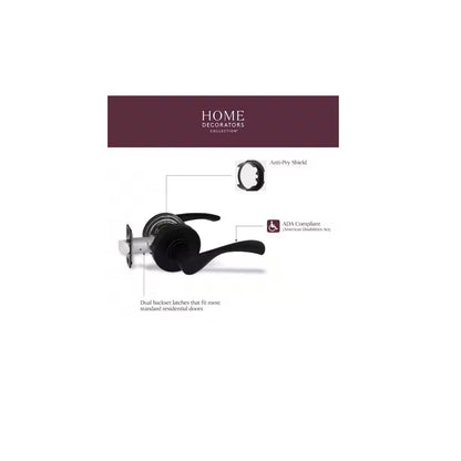 Primrose Matte Black Passage Hall/Closet Door Handle LS9X93SYYC