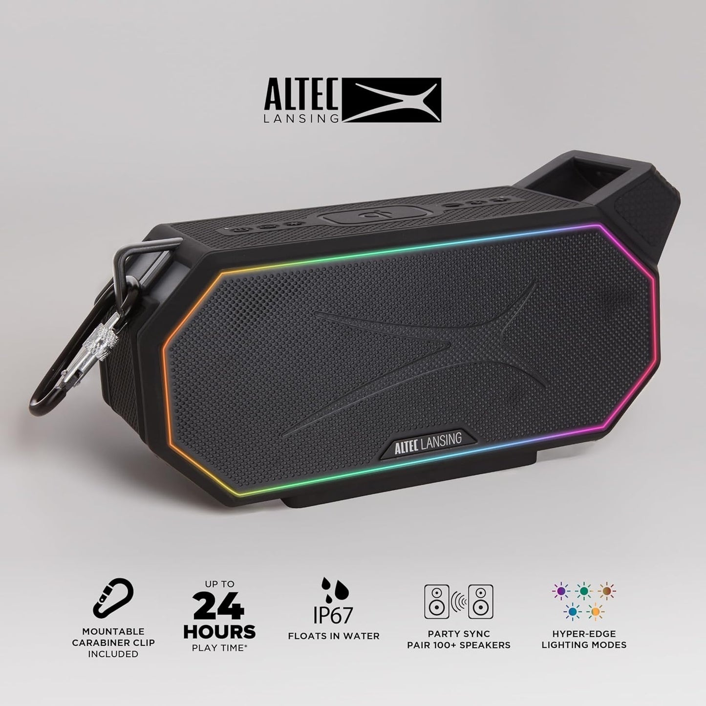 Altec Lansing Hydra Boom 2.0 Everything Proof Portable Speaker IMW1402-BLKGRY
