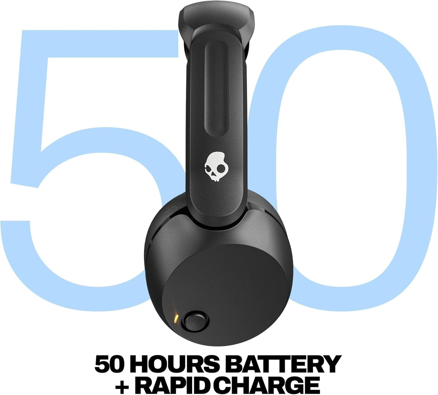 Skullcandy Icon 180 Wireless On-Ear Headphones - 50hr Battery, Black S5IEW-T740
