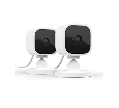 Blink - Mini - Compact indoor plug-in smart security camera, 1080p, night vision, motion detection, 2 way audio – 2 cam - White