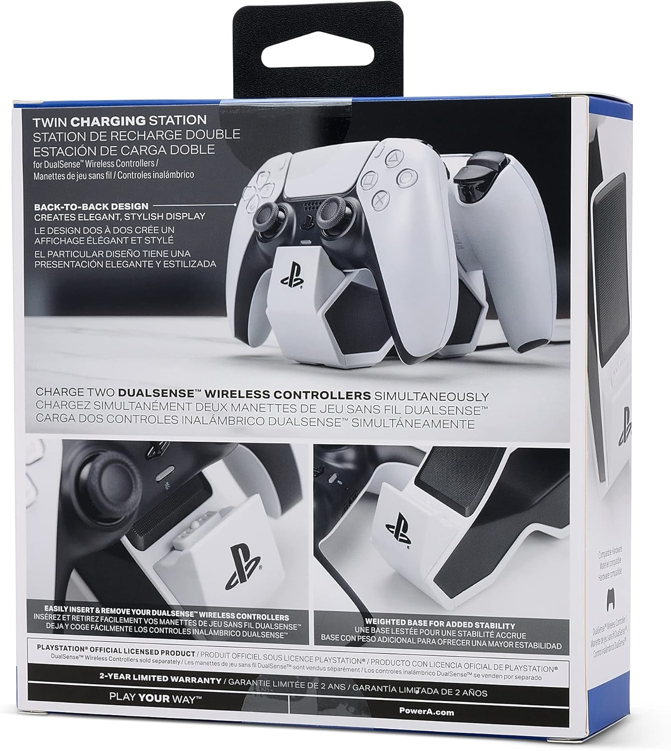 PowerA Twin Charging Station for PlayStation 5 DualSense Controller: USB Wall Charger