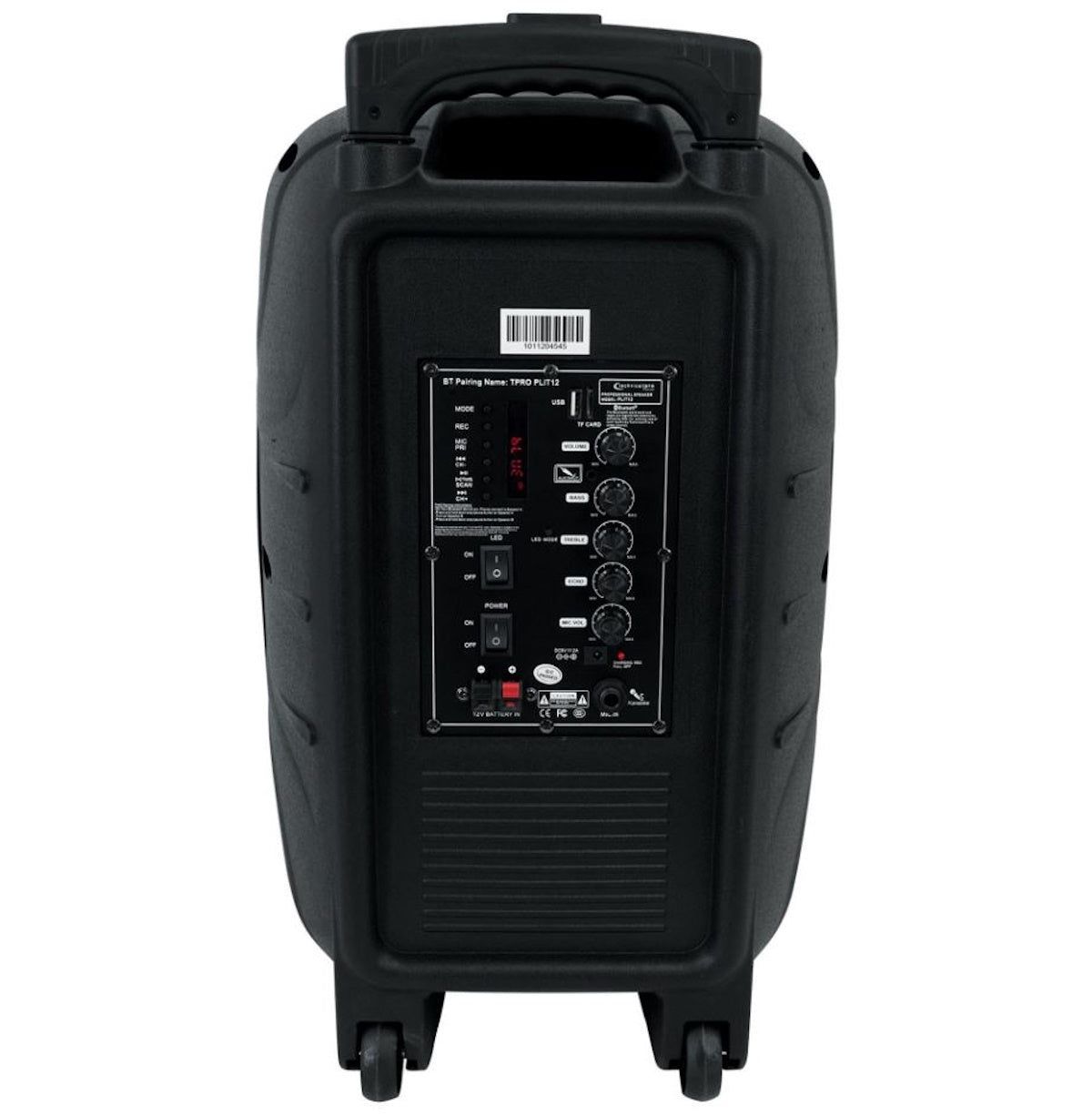 Technical Pro Rechargeable 12" Two way Bluetooth Loudspeaker with LED Glow Wall PLIT12