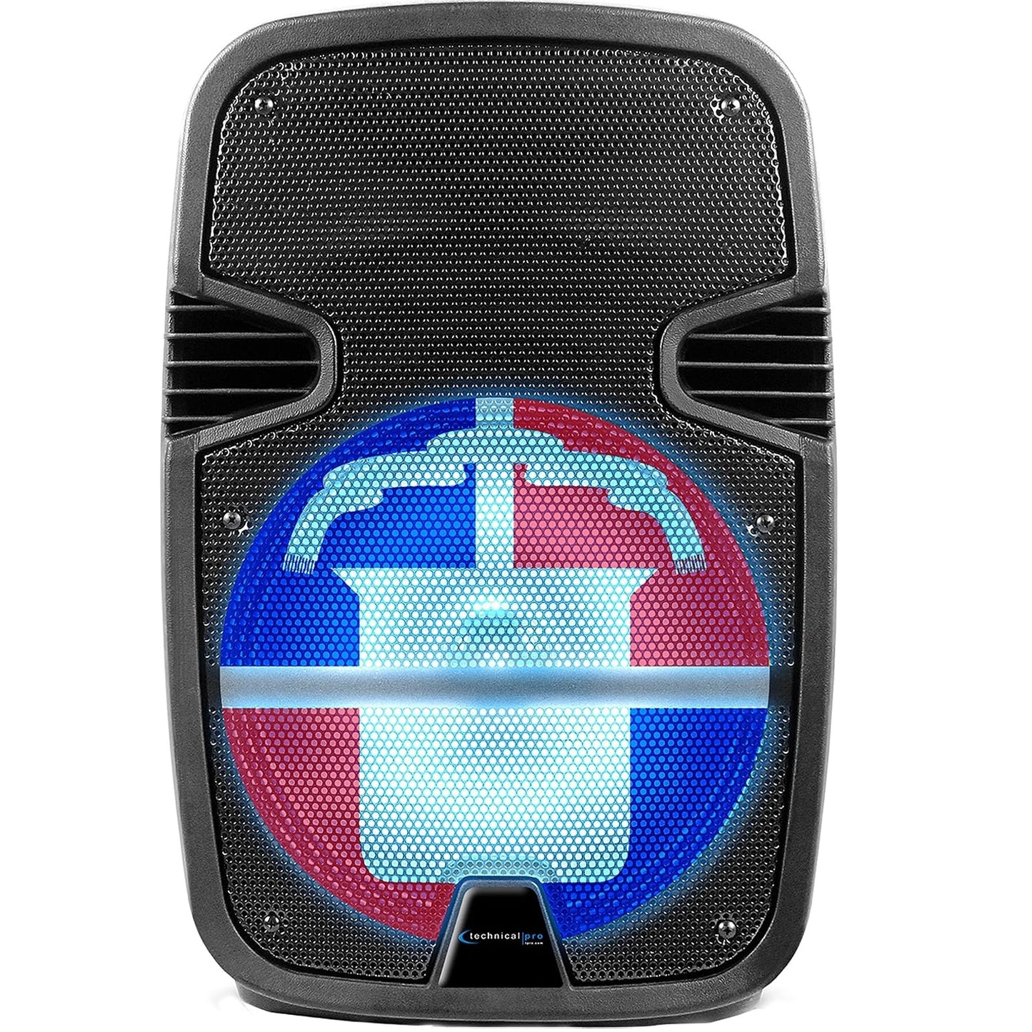 Technical Pro FLAG12DR 12" Rechargeable Bluetooth LED Party Speaker with Dominican Republic Flag