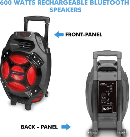 Technical Pro CALLE7 Rechargeable Bluetooth Party Speaker with 8-Inch LED Woofer