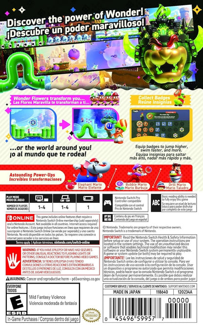 Super Mario Bros. Wonder Nintendo Switch (US Version) Online Multiplayer 118640
