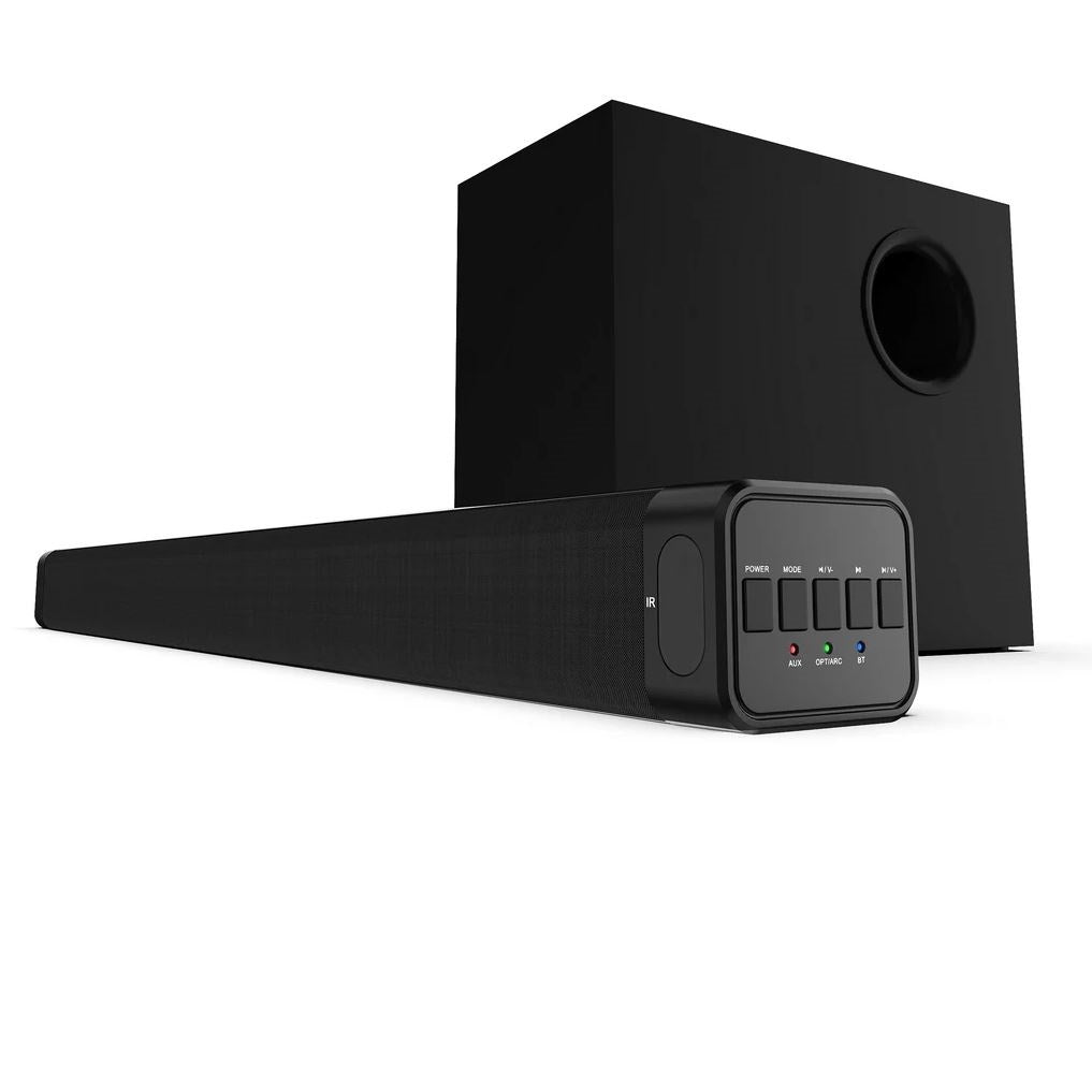 Technical Pro SBSUB Bluetooth Soundbar with Wired Subwoofer Home Theater Speaker System (2-Box Kit)