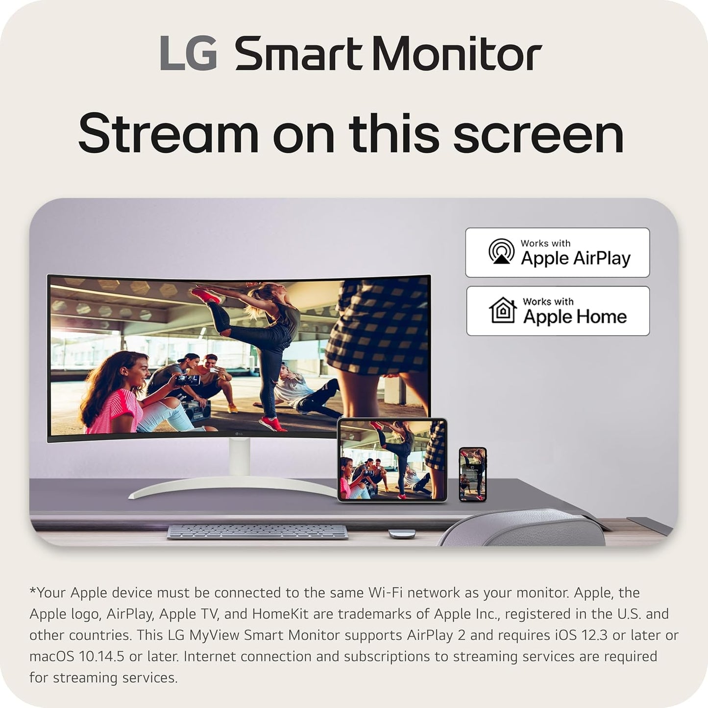 LG - 34" WQHD 100Hz 5ms Smart Monitor with HDR10 (HDMI, USB-A) - White 34SR60QC-W