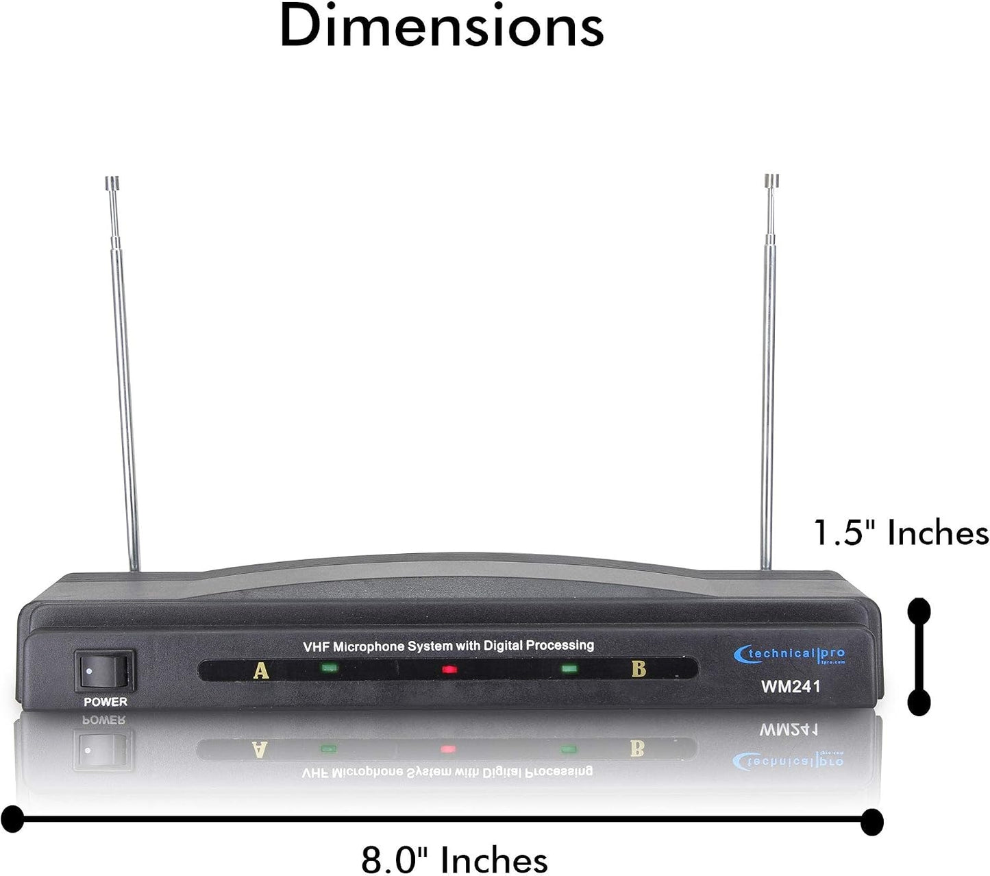 Technical Pro WM241 Dual Signal VHF Wireless Dynamic Headset Microphone System – 2 Microphones