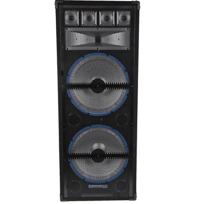 Technical Pro VRTX215 Double 15" 360W RMS, 1800W Peak Power, 2-Way Carpeted Cabinet Speaker with Steel Grill