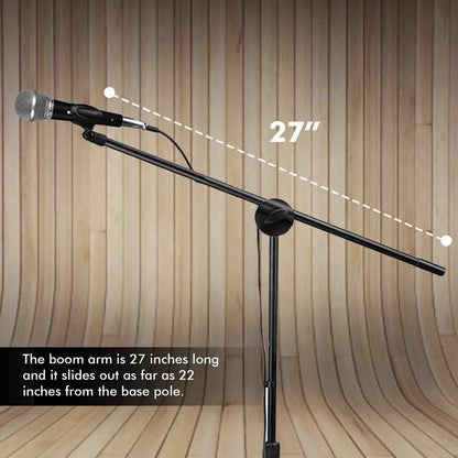 Technical Pro MC1ST Adjustable Tripod Boom Microphone Stand with Mic Included