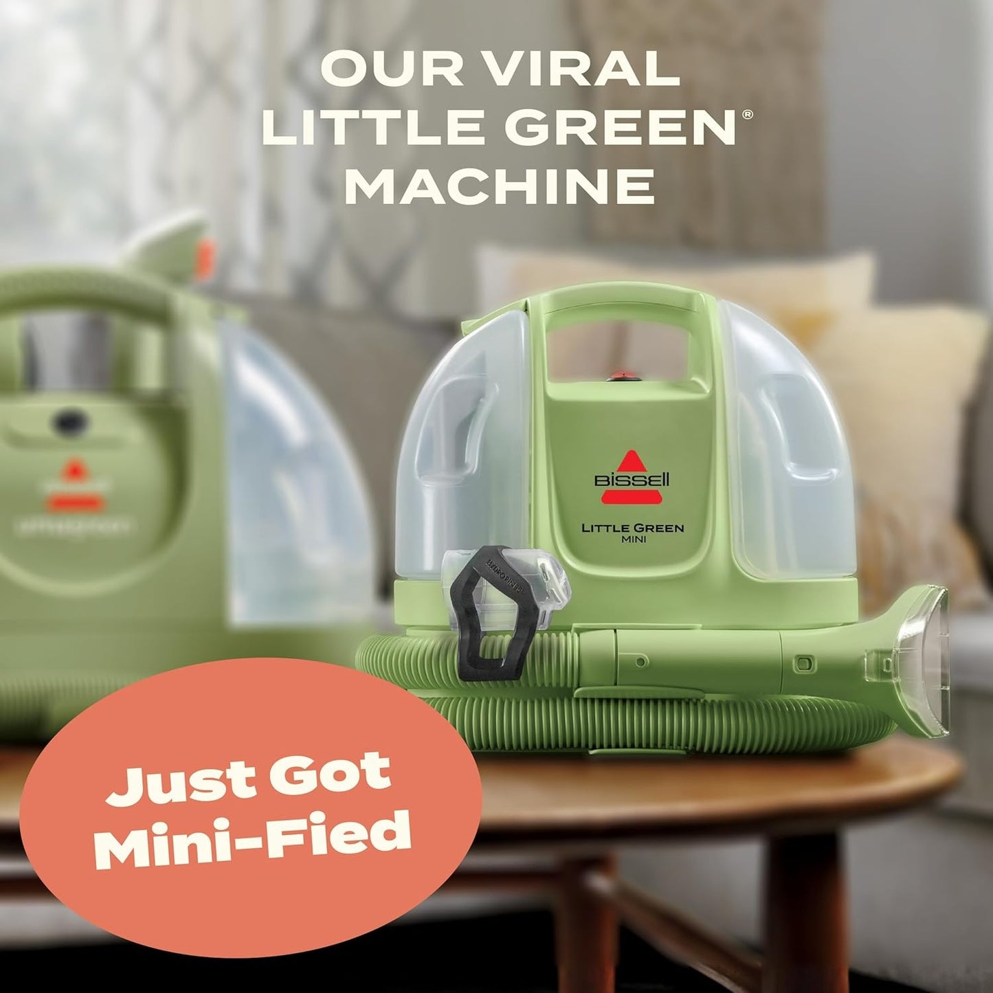 BISSELL Little Green Mini Portable Carpet Cleaner, HydroRinse self-cleaning tool; 4-in. tough stain tool 4075