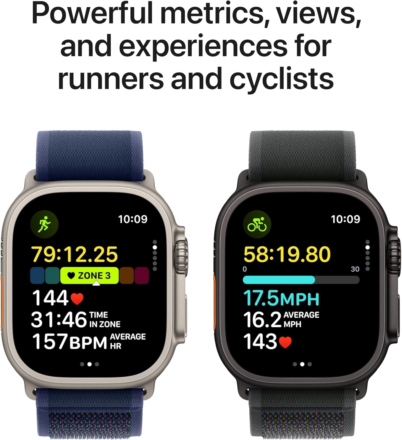 Apple Watch Ultra 2 (GPS+Cellular) 49mm Titanium Case with Black Trail Loop - M/L - Black MX4V3LW/A