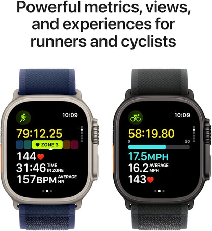 Apple Watch Ultra 2 (GPS+Cellular) 49mm Titanium Case with Black Trail Loop - M/L - Black MX4V3LW/A