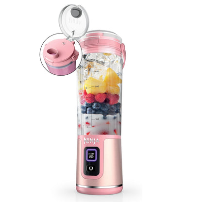 Ninja Blast Portable Blender Cordless 18oz Vessel Tinted Pink, BC151PK
