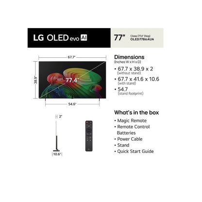 LG - 77" Class B6 Series OLED AI 4K Smart webOS TV (2026) OLED77B6AUA