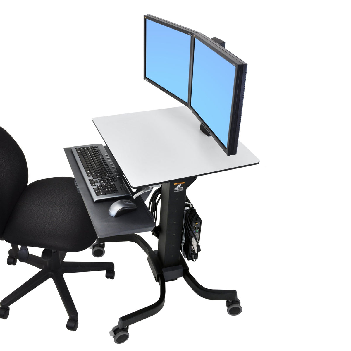 Ergotron – WorkFit-C Dual Monitor Mobile Standing Desk for 2 Monitors Up to 24 Inches 24-214-085