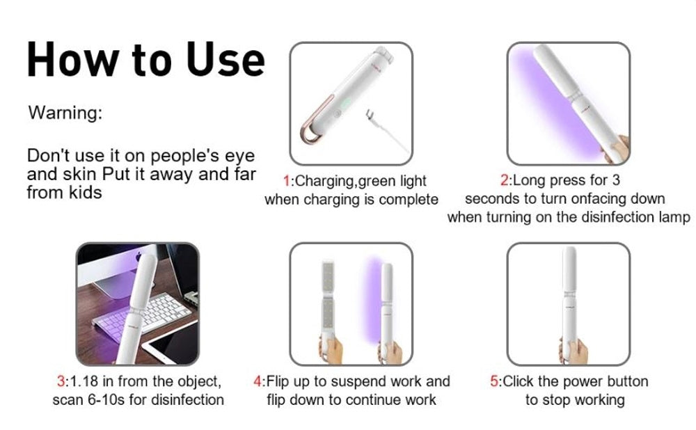 Sausen LED Handheld Deep Ultraviolet Disinfection & Sterilization Stick HK015