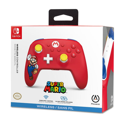 PowerA Core Wireless Controller for Nintendo Switch Mario Joy: Ergonomic Bluetooth Controller NSGP0309-01V