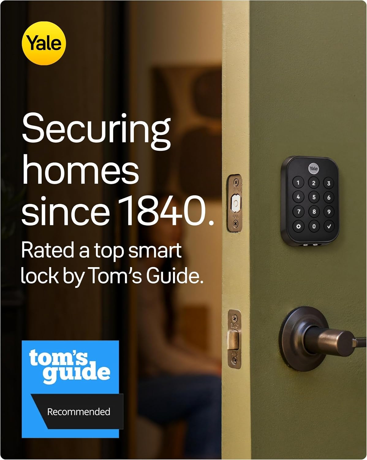 Yale Security Assure Lock 2 Touch Deadbolt, Satin Nickel Keyed Smart Entry Door Lock with Wi-Fi YRD430-F-WF1