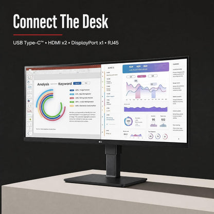 LG - 34" 21:9 1440p 60Hz UltraWide Curved Monitor - Black 34BQ77QE-B