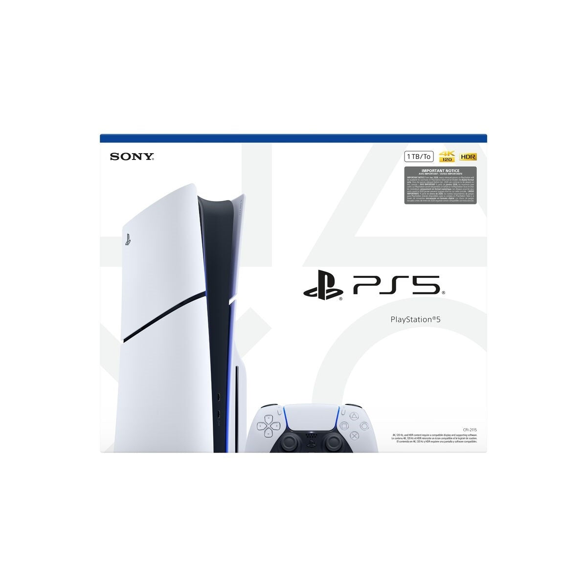 Sony PlayStation 5 Physical Slim Console - 1TB - White