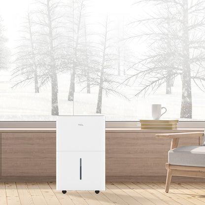 TCL - 4,500 Sq. Ft. 50 Pint Smart Dehumidifier - White H50D44W