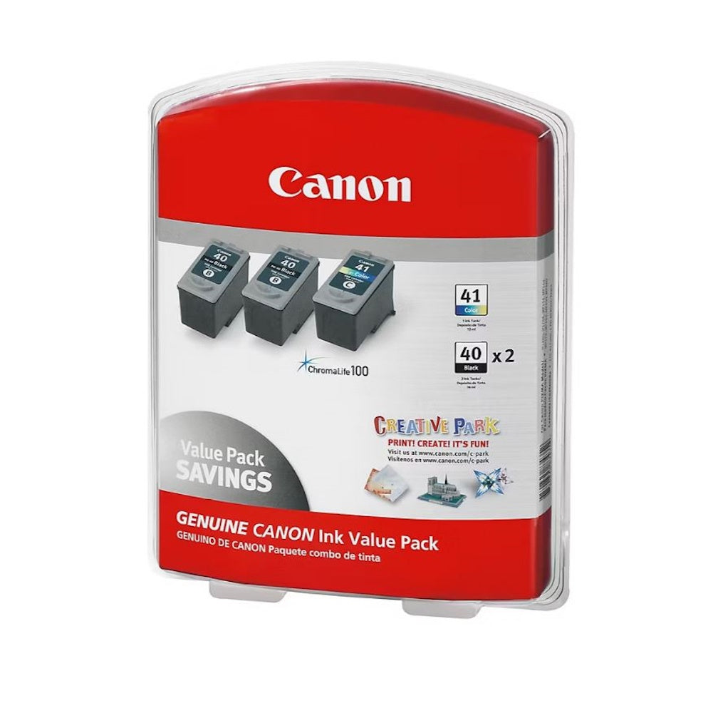 Canon 0615B016 PG-40/CL-41 Ink Tank Cartridge, Black/Tri-Color (3 pk.)