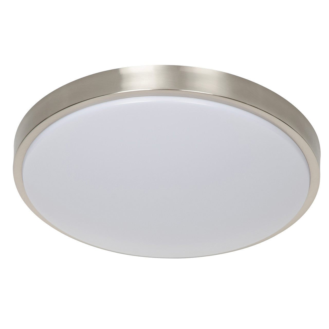Sunset Lighting 14" LED Flush Mount 24W Acrylic Lens, Dimmable w/ Bright Satin Nickel F7284-80-3K