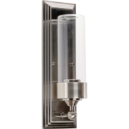Sunset Lighting F17101-57 Esquire One Light Sconce - Clear Glass, Dimmable - With Antique Gunmetal