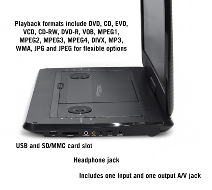 Proscan Elite 15.6" Portable DVD Player w/ Swivel Screen PEDVD1566 Black