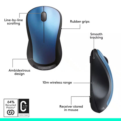 Logitech M310 Wireless Optical Mouse Peacock Blue 910-001917