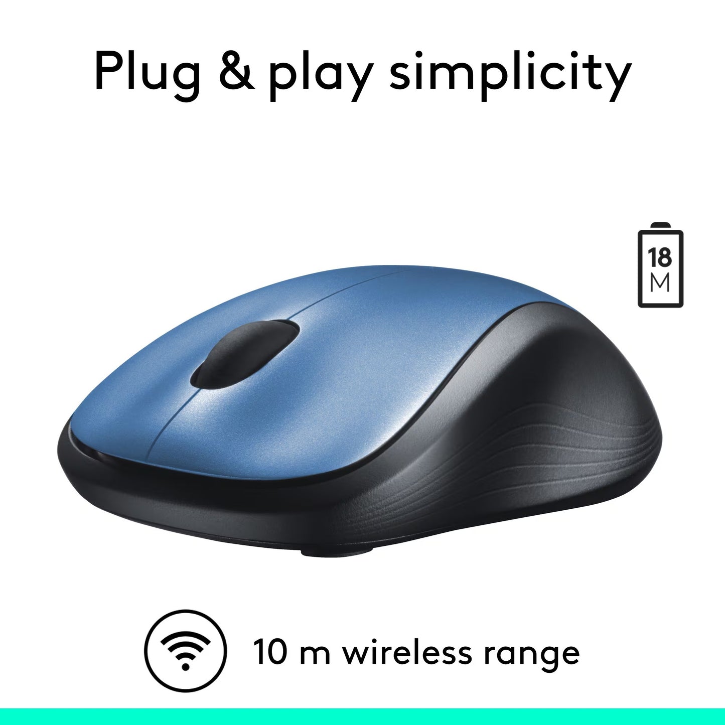 Logitech M310 Wireless Optical Mouse Peacock Blue 910-001917
