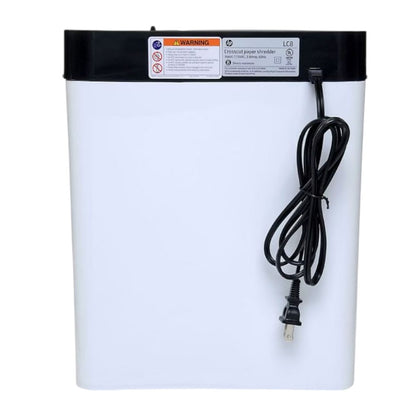 HP LC8 8-Sheet 3.2-gallon basket 68DB Crosscut Shredder White 91011B