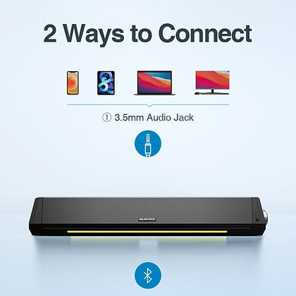 BLUEDEE Computer Speakers for Desktop PC, Sound bar, 15 Watts, Black BD-SK010