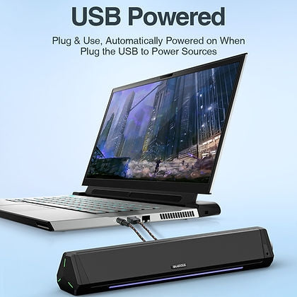 BLUEDEE Computer Speakers for Desktop PC, Sound bar, 15 Watts, Black BD-SK010