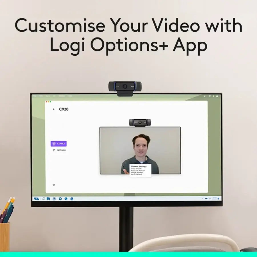 Logitech C920s Pro 1080 Video Conferencing, Streaming, and Gaming Webcam with Privacy Shutter Black 960001257
