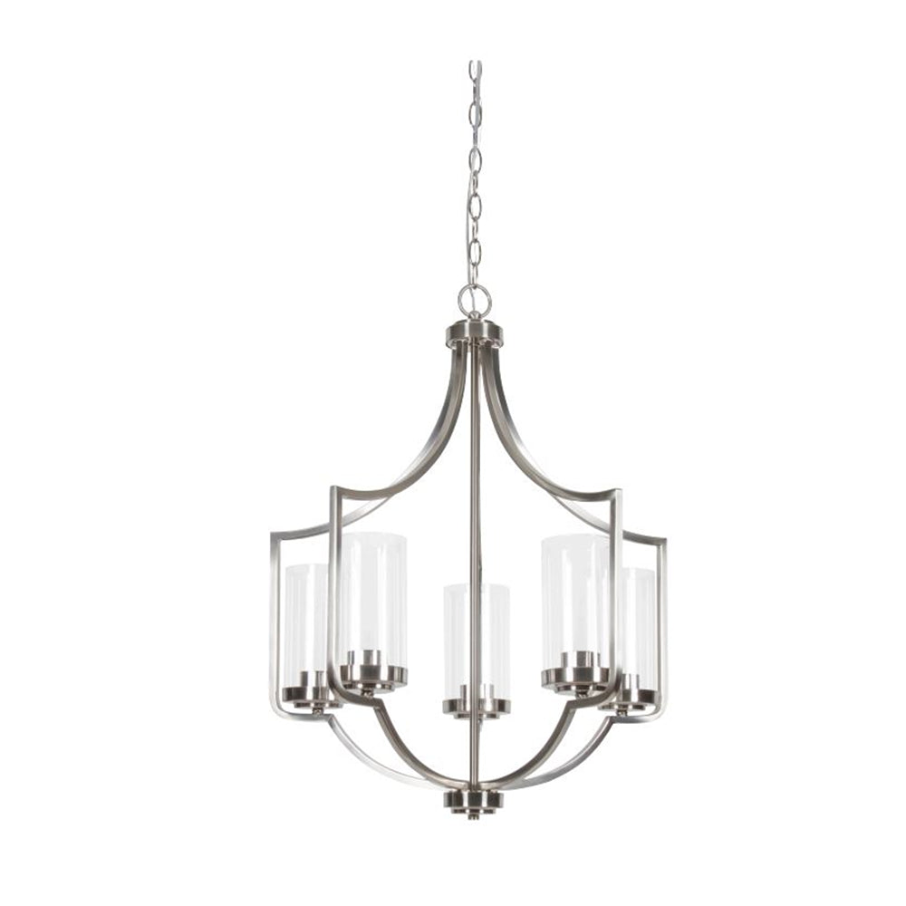 Sunset Lighting 5-Light Chandelier, 100W Bright Satin Nickel - F15015-80