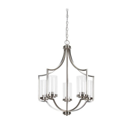 Sunset Lighting 5-Light Chandelier, 100W Bright Satin Nickel - F15015-80