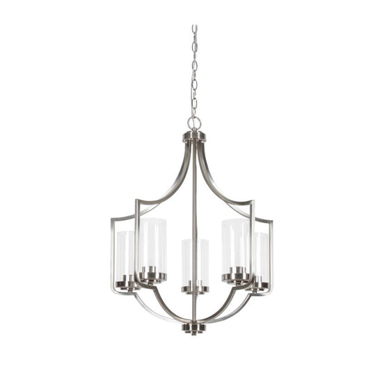 Sunset Lighting 5-Light Chandelier, 100W Bright Satin Nickel - F15015-80